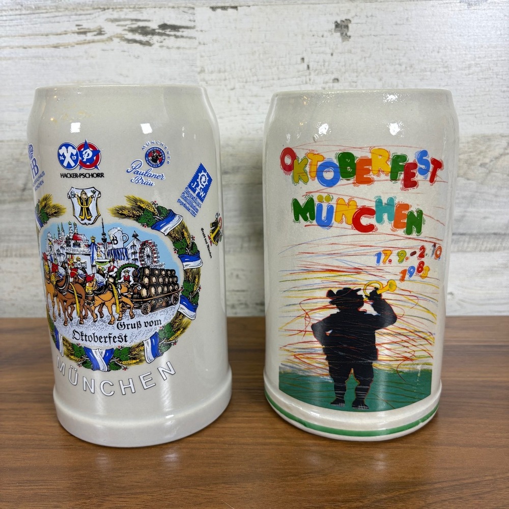 Fritz Wagner Oktoberfest Munchen 1983 Beer Stein signed & TK West Germany 36 oz